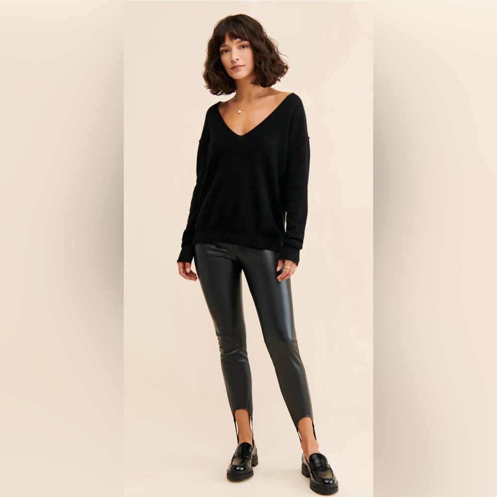 NWOT WeWoreWhat Vegan Leather Stirrup Leggings